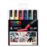 Набор маркеров POSCA PC-5M 6шт Стандартные цвета