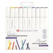 Набор акриловых маркеров двусторонних Сонет «Основные цвета» кисть/пуля 10цв