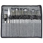 Набор кистей синтетика BRAUBERG ART DEBUT 23шт с мастихином в пенале