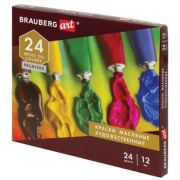 Набор масляных красок BRAUBERG ART PREMIERE 24цвх12мл в тубах