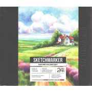 Набор акварельных карандашей Sketchmarker «Природа» 24цв металл
