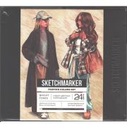 Набор цветных карандашей Sketchmarker «Мода» 24цв металл